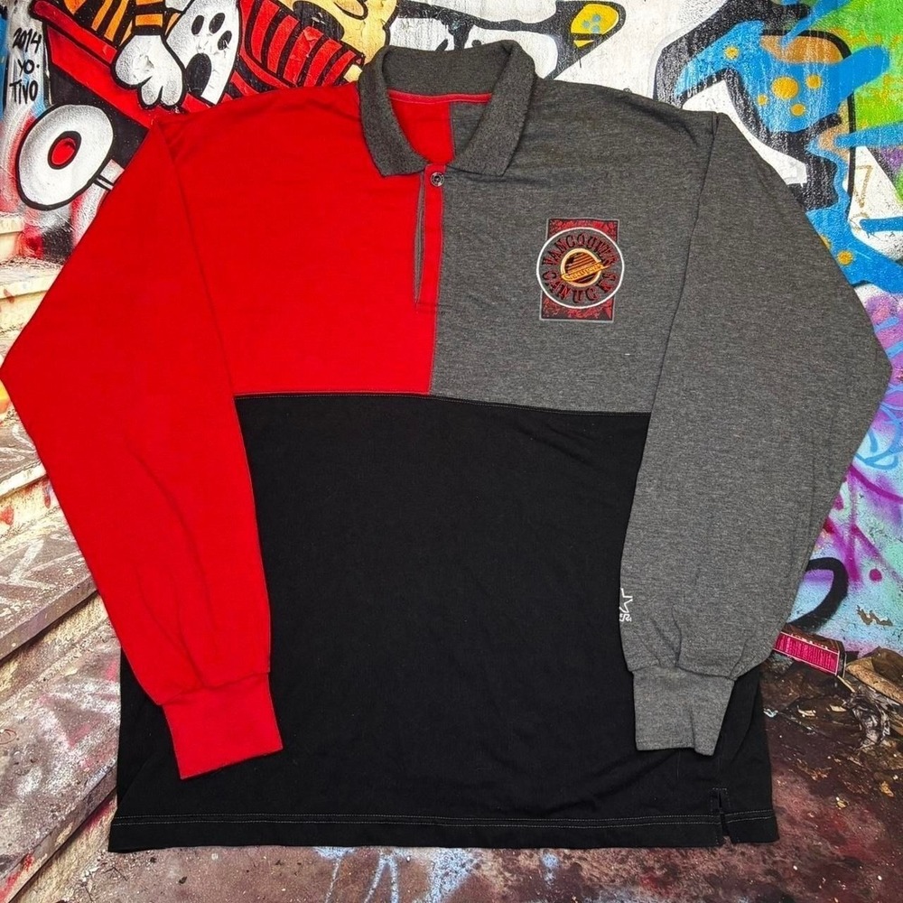 Vintage Starter Vancouver Canucks long sleeve polo